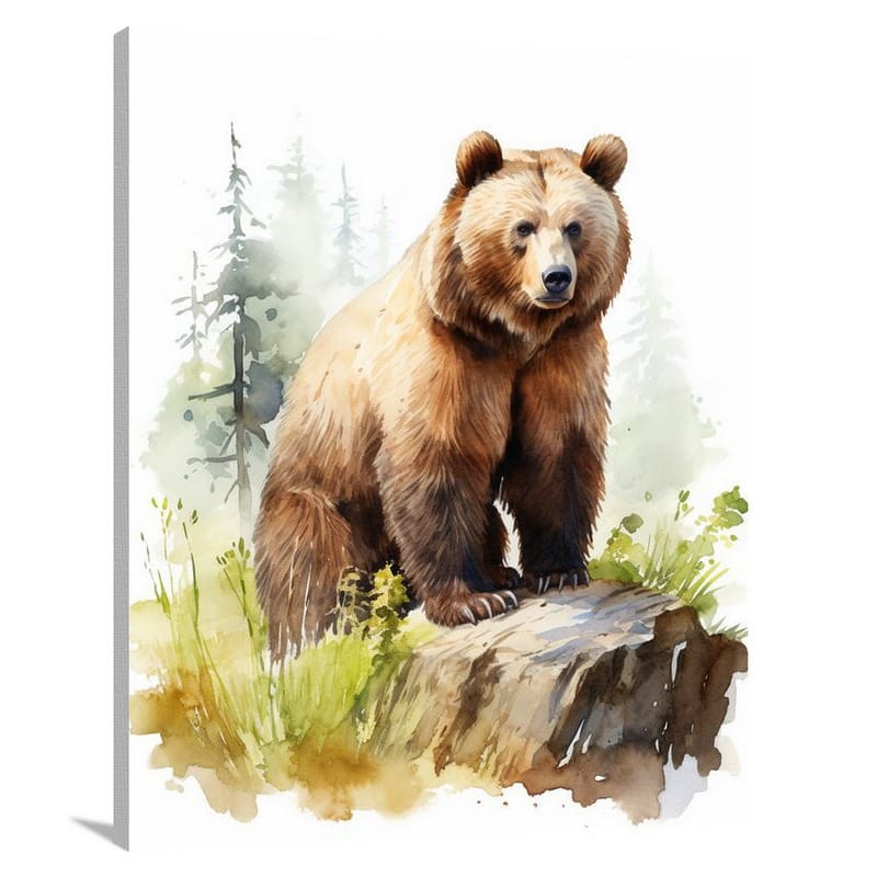 Brown Bear's Gaze - Canvas Print