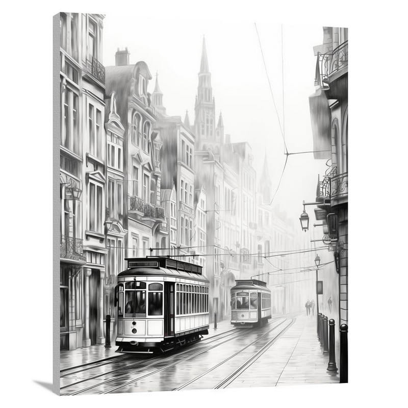 Brussels Mystique - Black And White - Canvas Print