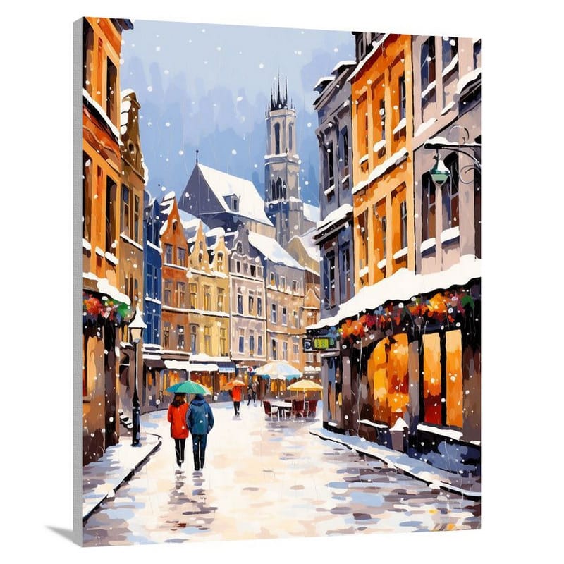 Brussels Snowfall - Canvas Print