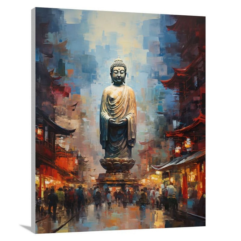 Buddha Amongst the Urban Serenity - Canvas Print
