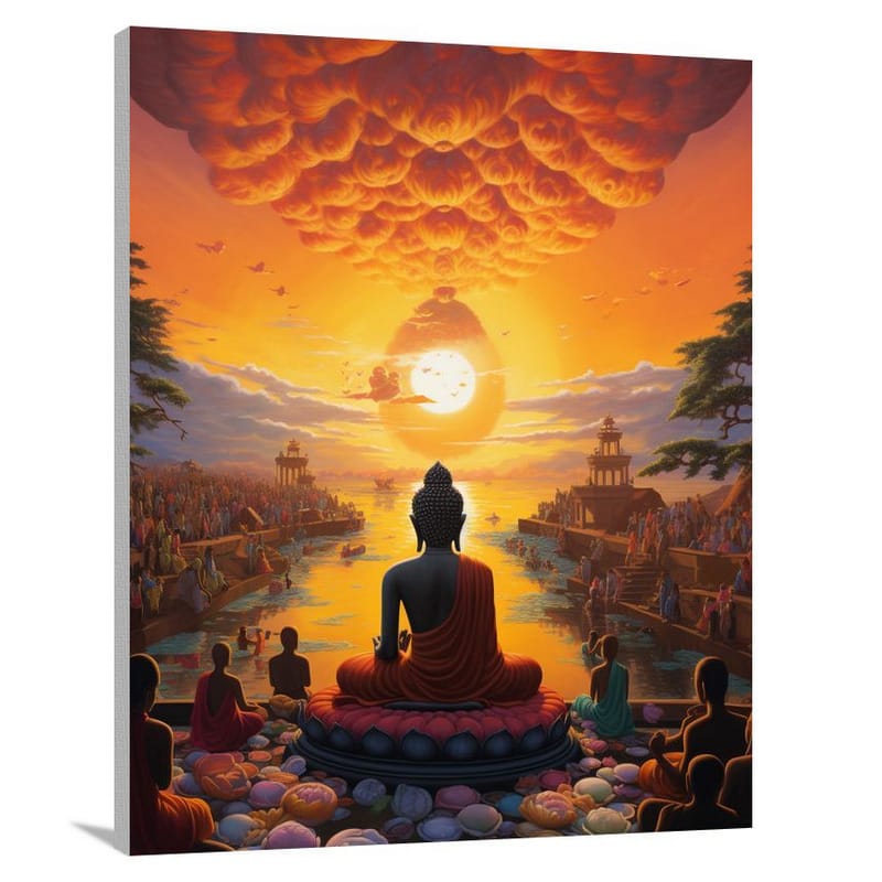 Buddha's Radiant Serenity - Canvas Print