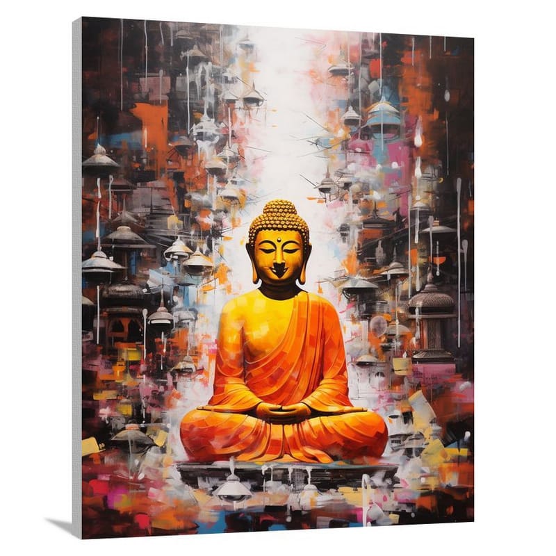 Buddha's Urban Serenity - Canvas Print