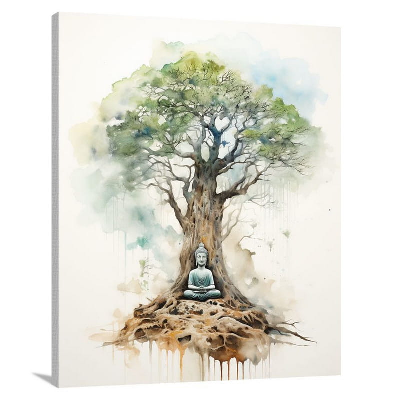 Buddhism's Enlightenment - Watercolor - Canvas Print