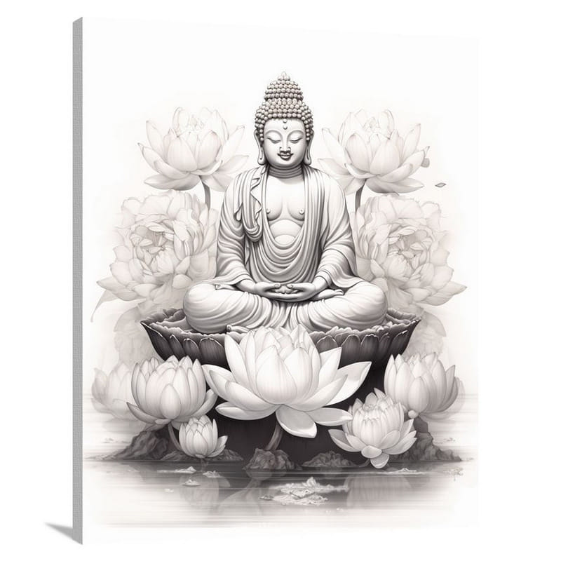 Buddhism's Serene Reflection - Canvas Print