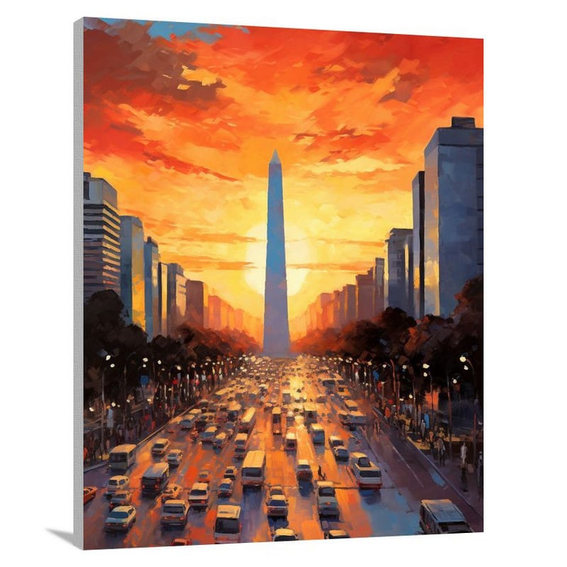 Buenos Aires Sunset: A Vibrant Impression - Canvas Print