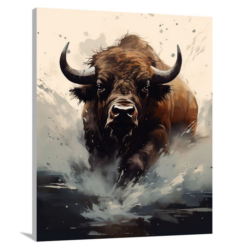 Buffalo's Majestic Charge - Canvas Print
