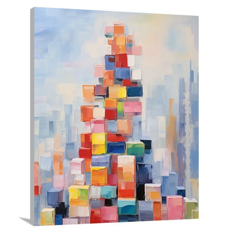 Building Block City - Impressionist - Canvas Print