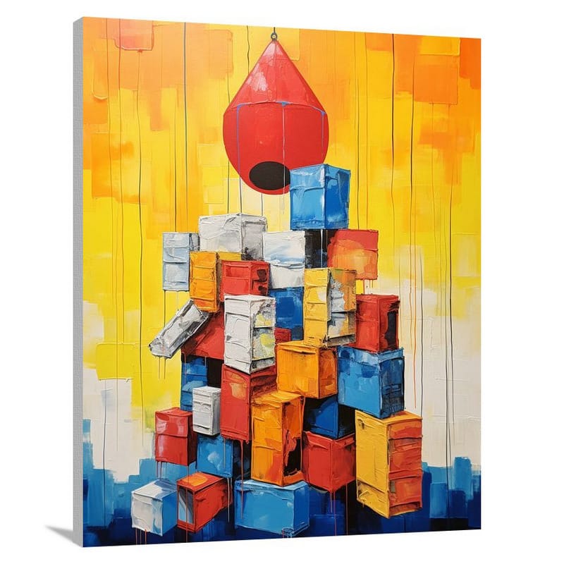 Building Block City - Pop Art - Canvas Print