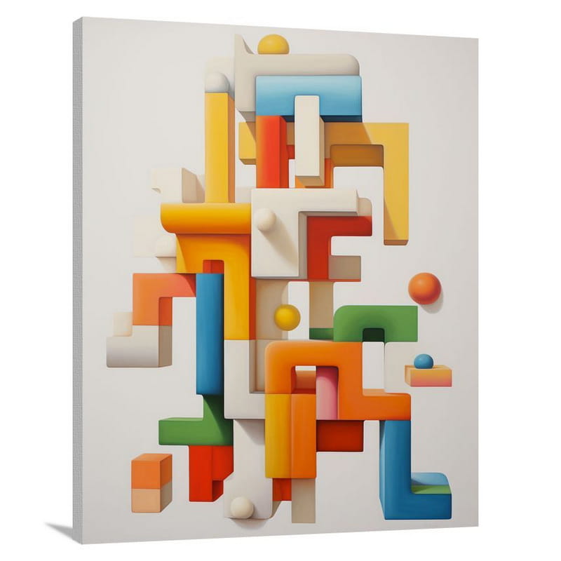 Building Block Symphony - Minimalist - Canvas Print