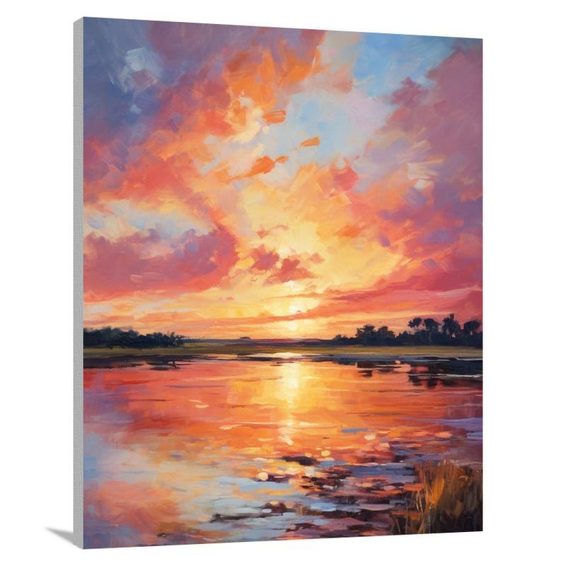 Bulgarian Sunset: Fiery Hues - Canvas Print