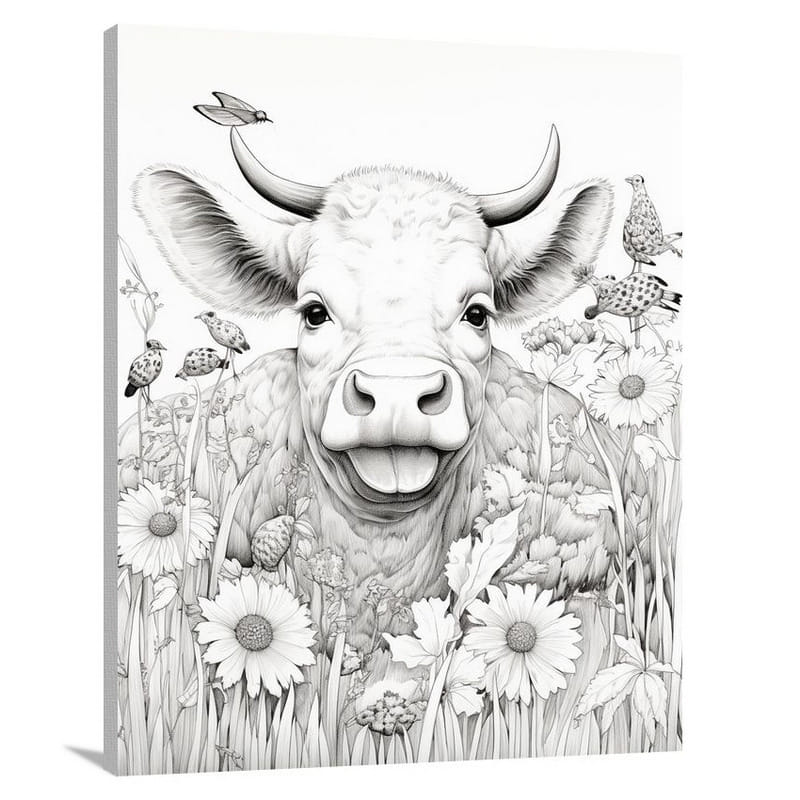 Bull's Joyful Frolic - Canvas Print