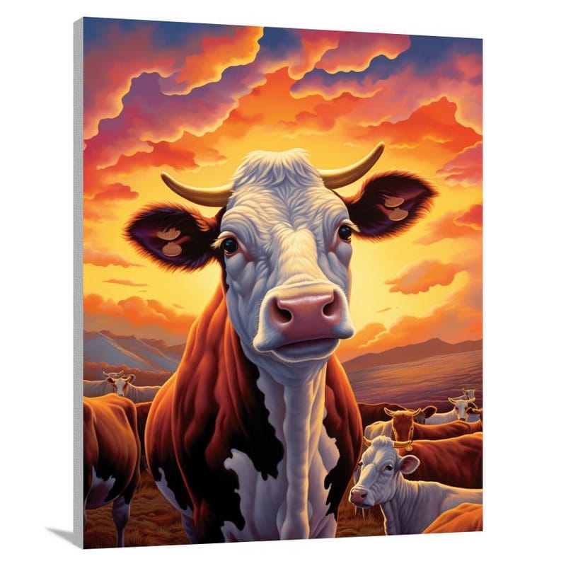Bull's Serene Pasture - Canvas Print