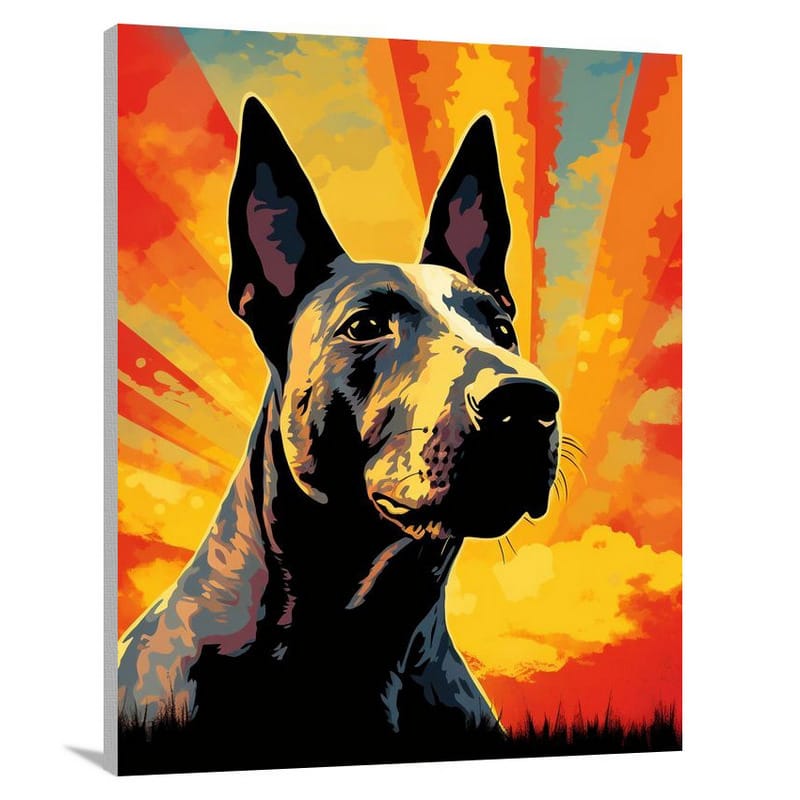 Bull Terrier's Sunset - Canvas Print