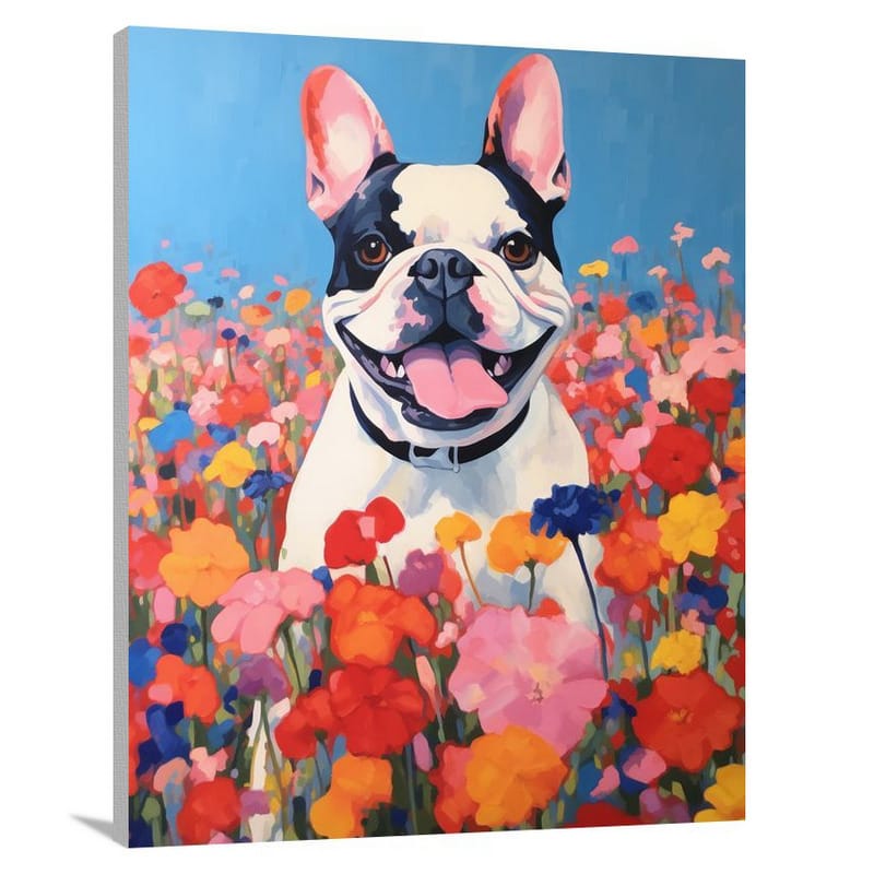 Bulldog's Blossom - Minimalist - Canvas Print