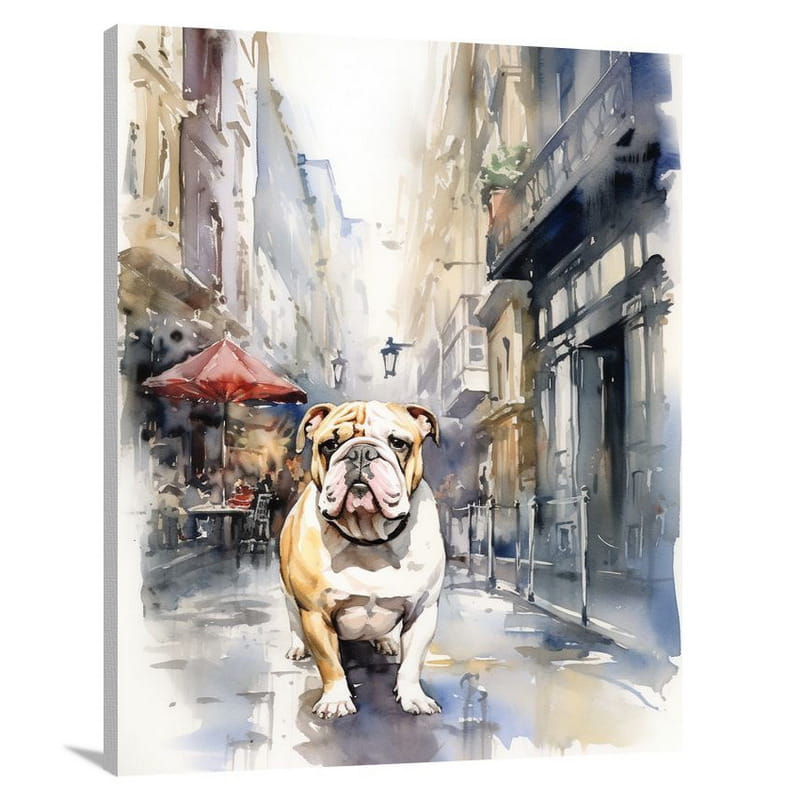 Bulldog's Urban Serenade - Canvas Print