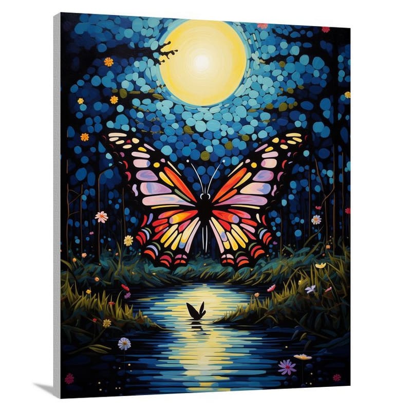 Butterfly's Midnight Dance - Canvas Print