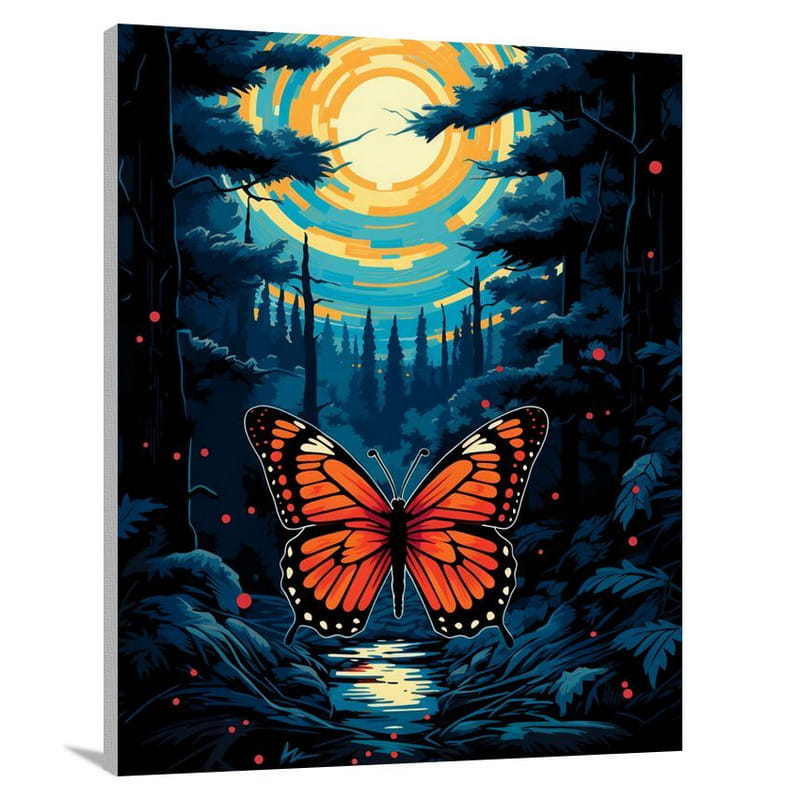 Butterfly's Midnight Flight - Canvas Print