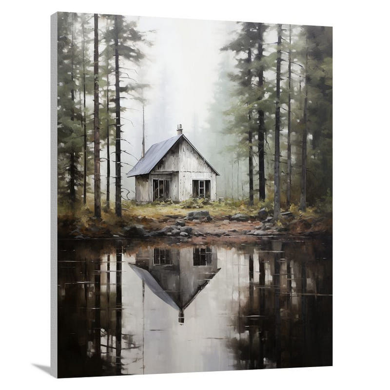 Cabin Serenity - Minimalist - Canvas Print