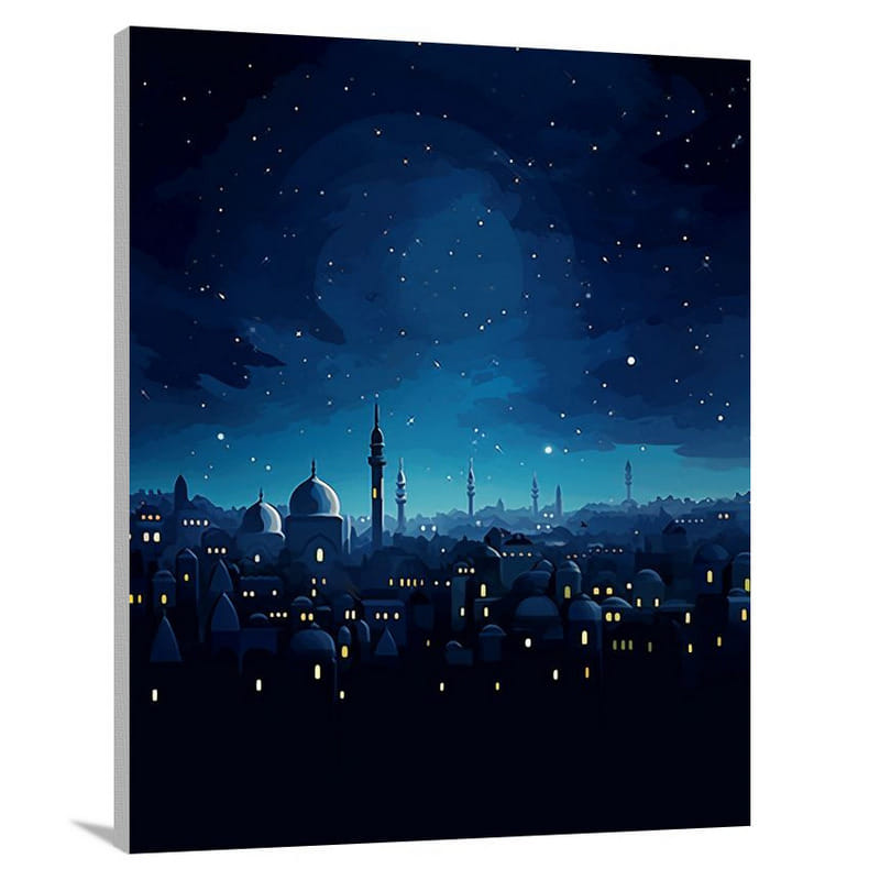 Cairo Nights: A Glowing Skyline - Canvas Print