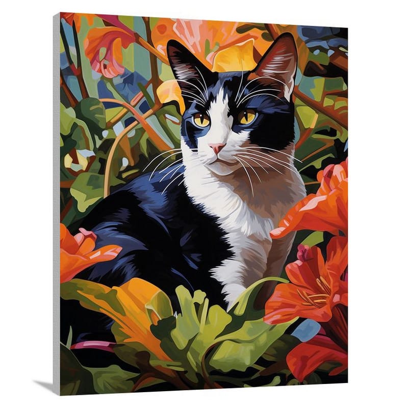 Calico Cat's Garden - Canvas Print