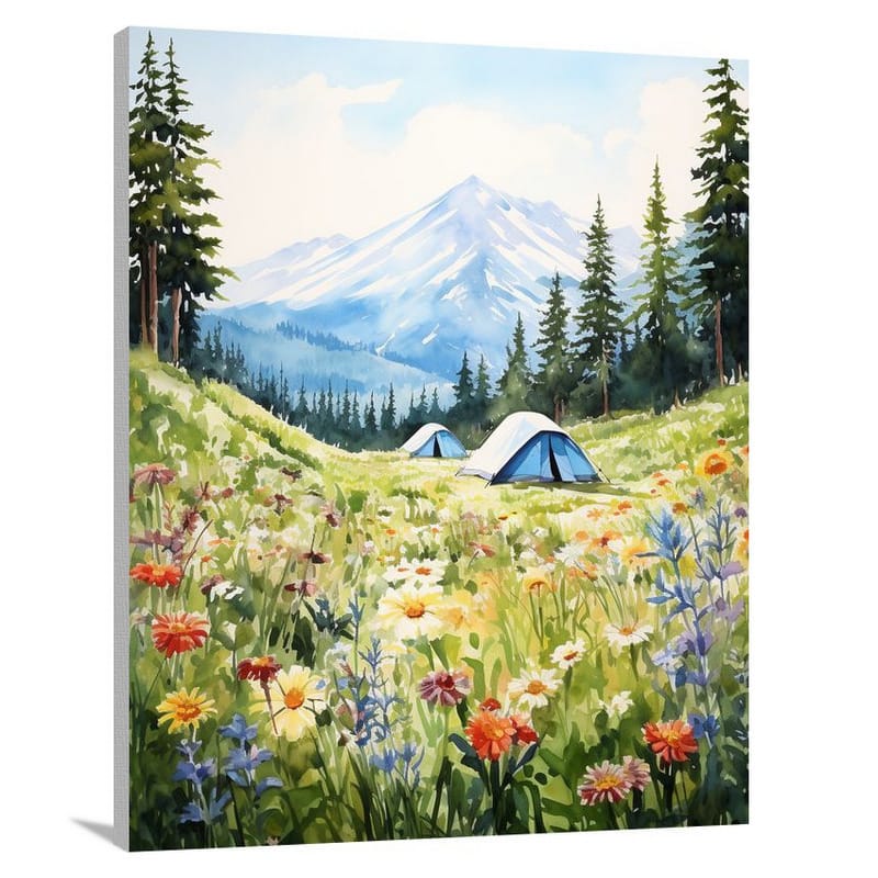 Camping Amongst Blooms - Canvas Print