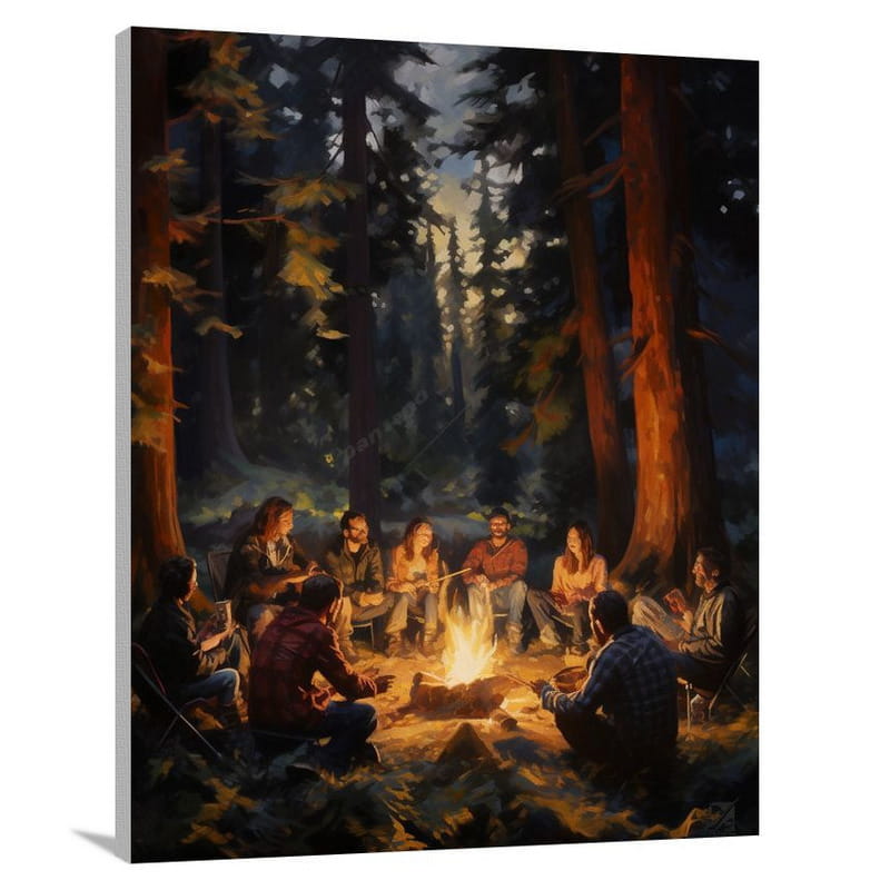 Camping Charades - Contemporary Art - Canvas Print