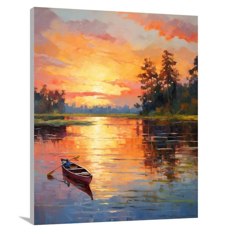 Canoe's Serenity - Canvas Print