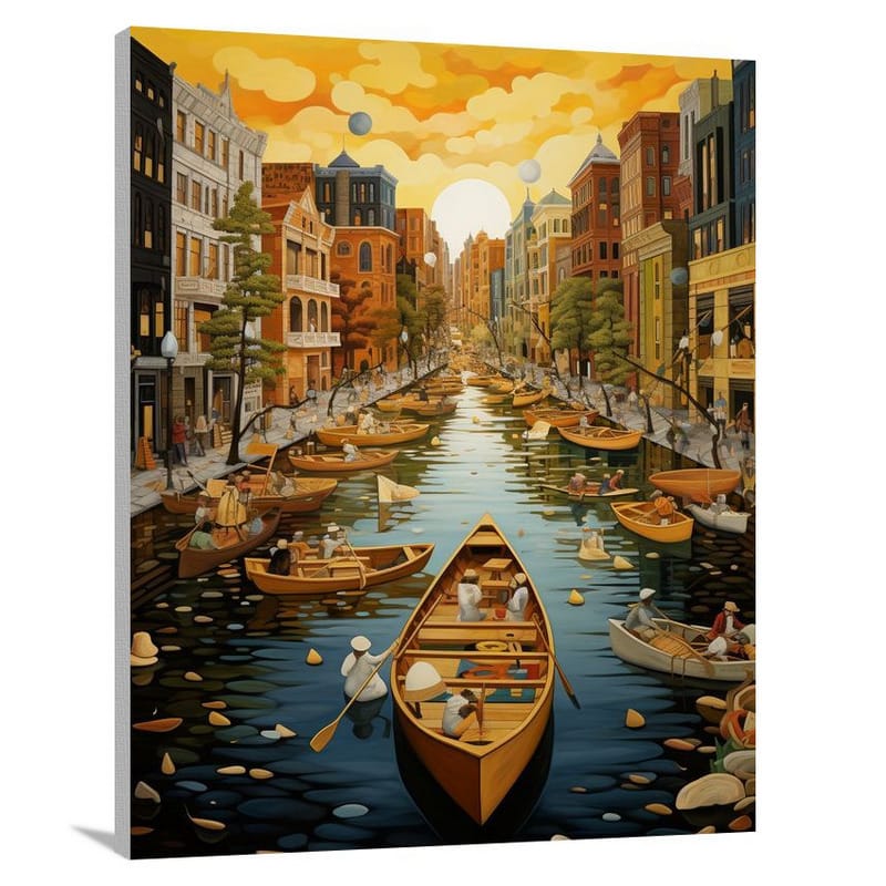 Canoe's Urban Symphony - Canvas Print