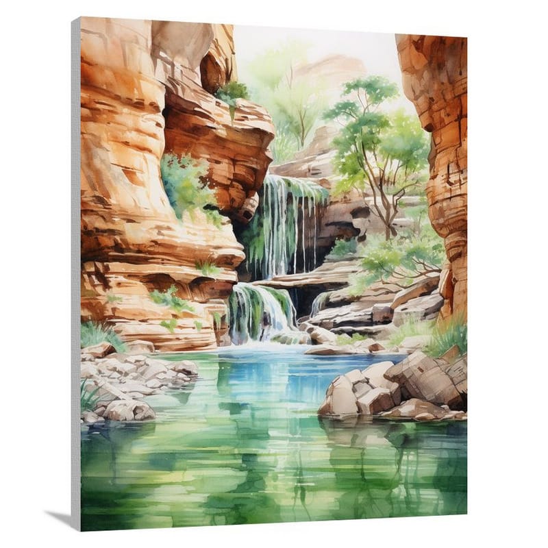 Canyon's Serene Oasis - Canvas Print