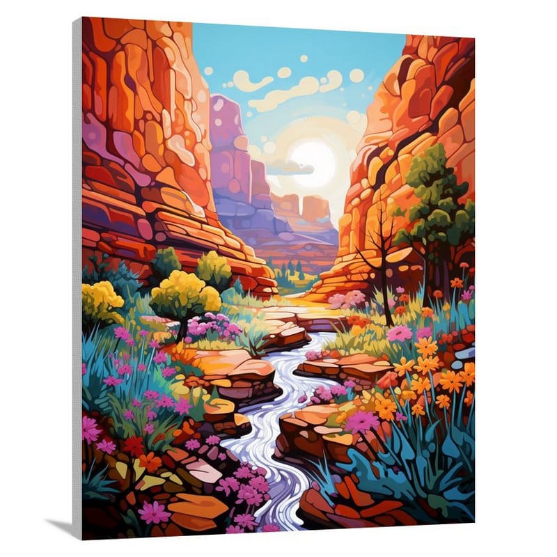 Canyon's Vibrant Burst - Canvas Print