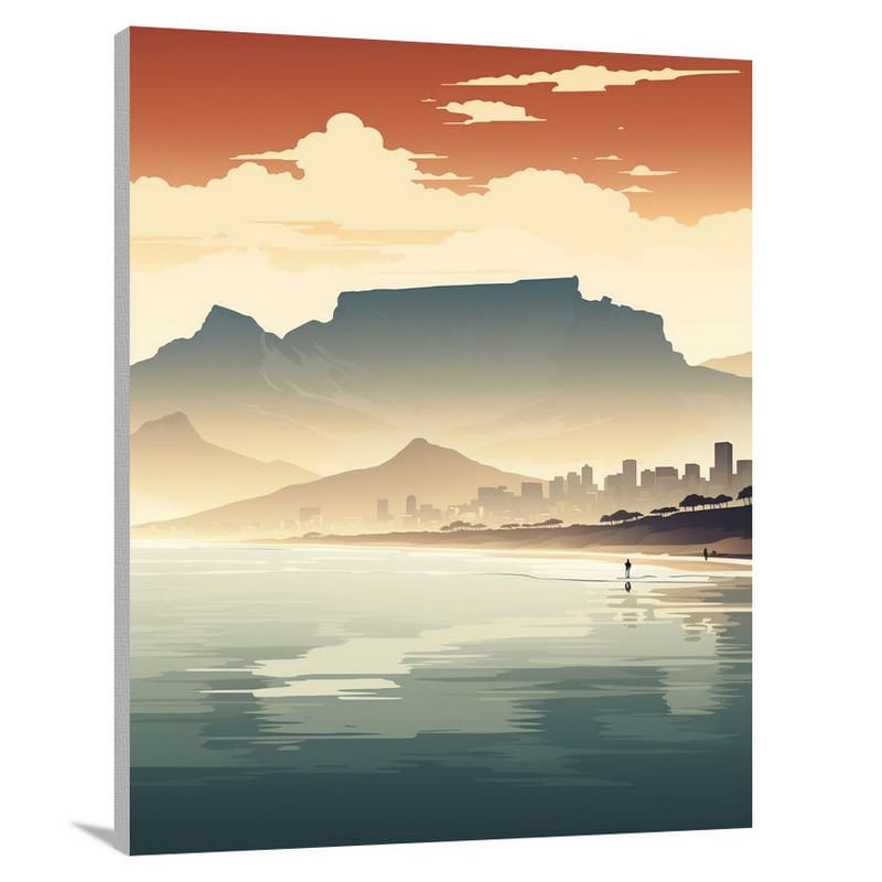 Cape Town's Coastal Harmony - Minimalist - Canvas Print