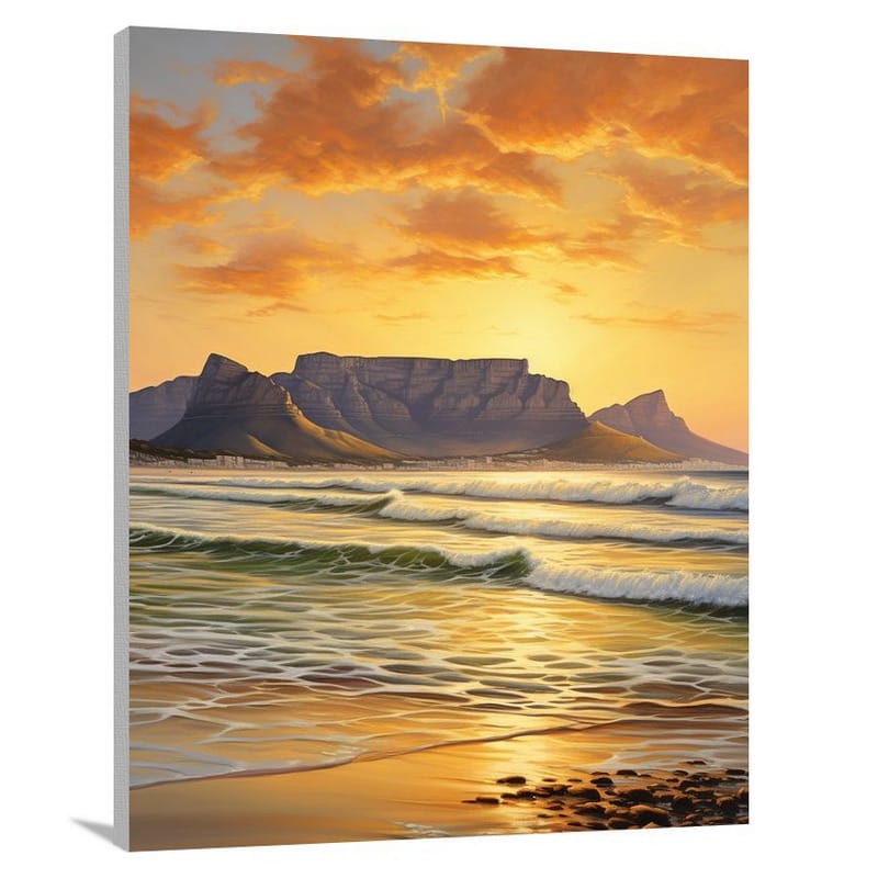 Cape Town's Golden Glow - Contemporary Art - Canvas Print