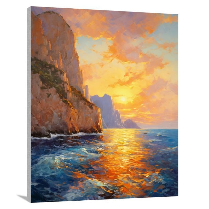 Capri's Fiery Sunset - Canvas Print
