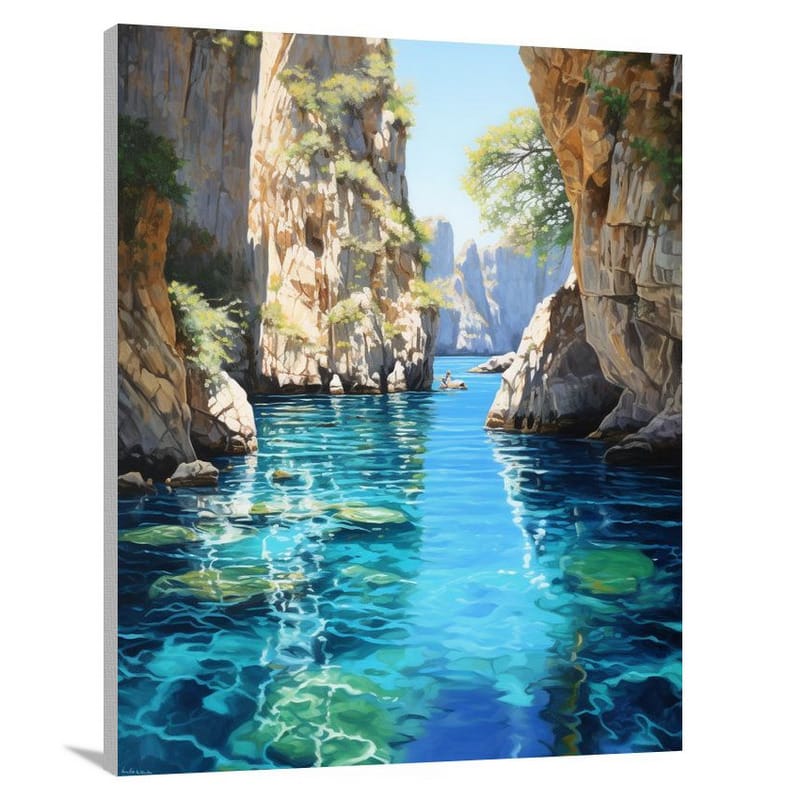 Capri's Turquoise Serenade - Canvas Print