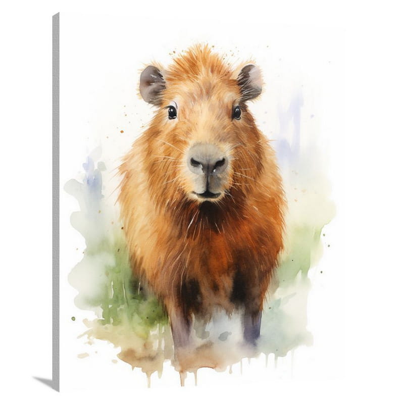 Capybara's Morning Stroll - Canvas Print