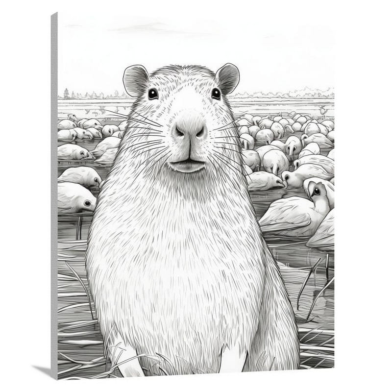 Capybara's Serenity - Canvas Print