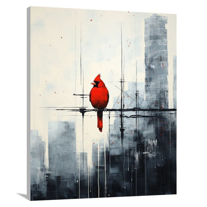 Cardinal's Gaze - Minimalist - Canvas Print