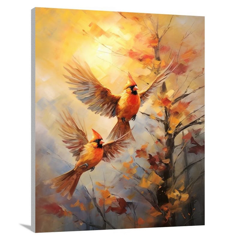 Cardinal Symphony - Impressionist - Canvas Print