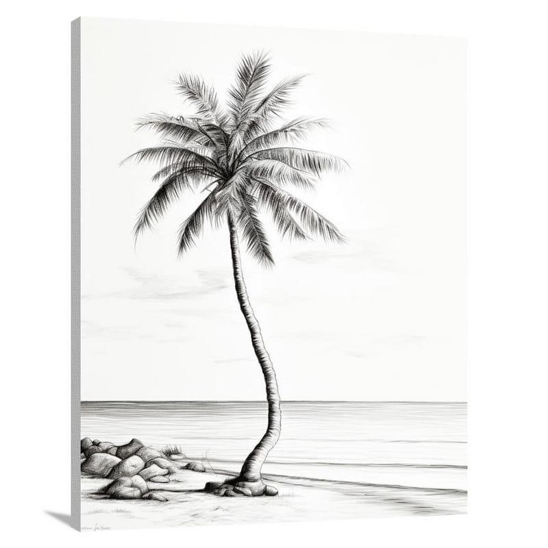 Caribbean Serenity: Dominican Republic - Black And White - Canvas Print