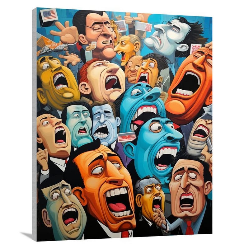 Caricature People: A Protest - Canvas Print