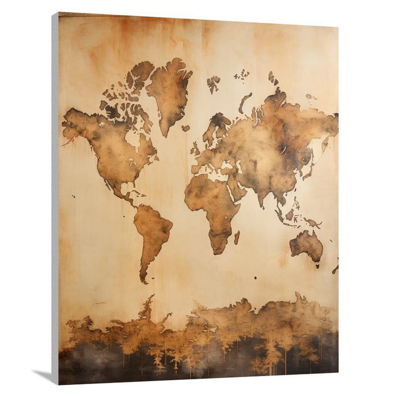 Cartographic Tapestry: Antique World Map - Canvas Print