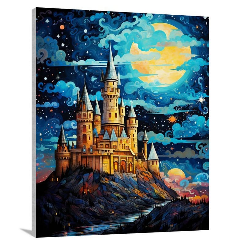 Castle & Palace: Moonlit Majesty - Pop Art - Canvas Print