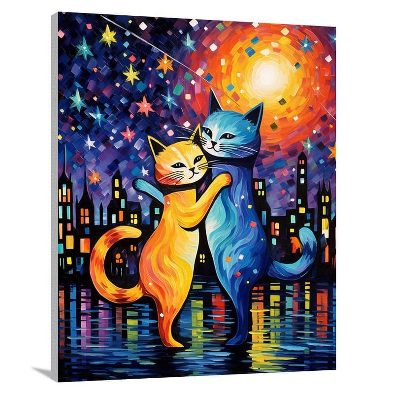 Cat's Whimsical Twilight - Canvas Print