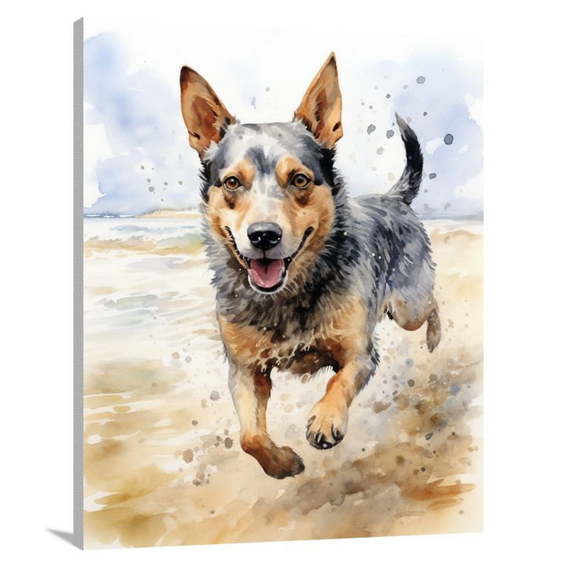 Cattle Dog's Resolve - Watercolor - Canvas Print