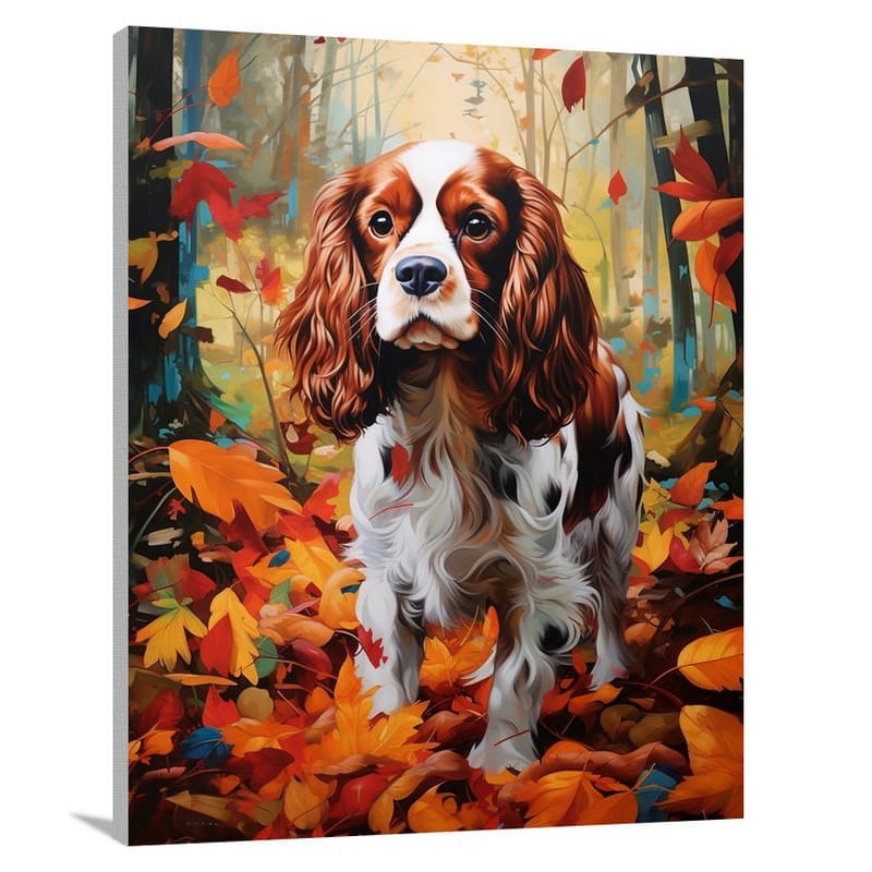 Cavalier's Autumn Majesty - Canvas Print