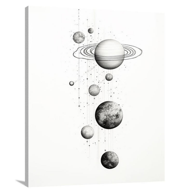 Celestial Alignment: Solar System Symphony - Canvas Print
