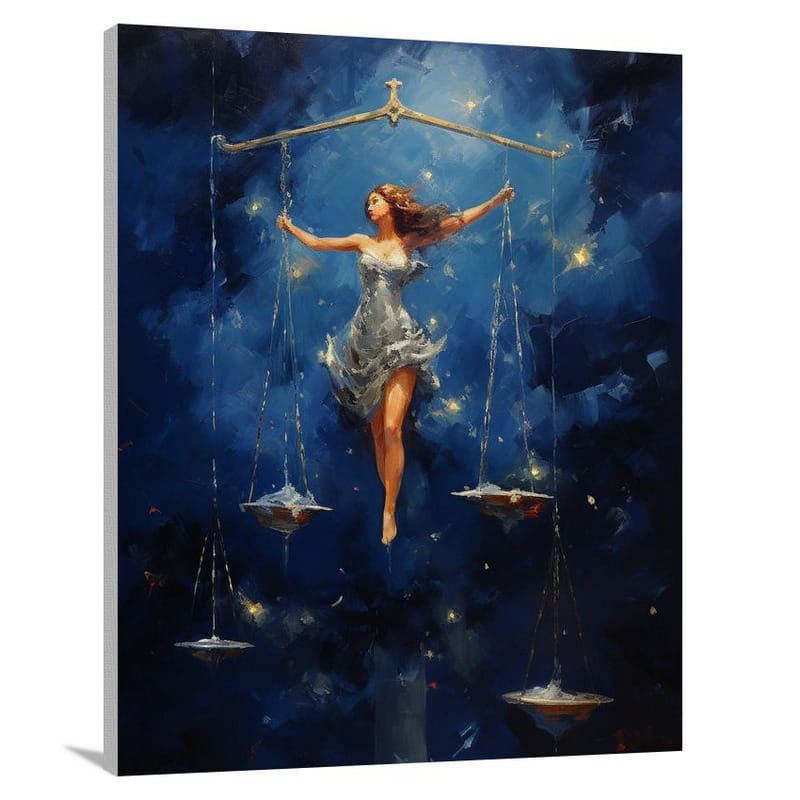 Celestial Balance: Libra's Dance - Canvas Print