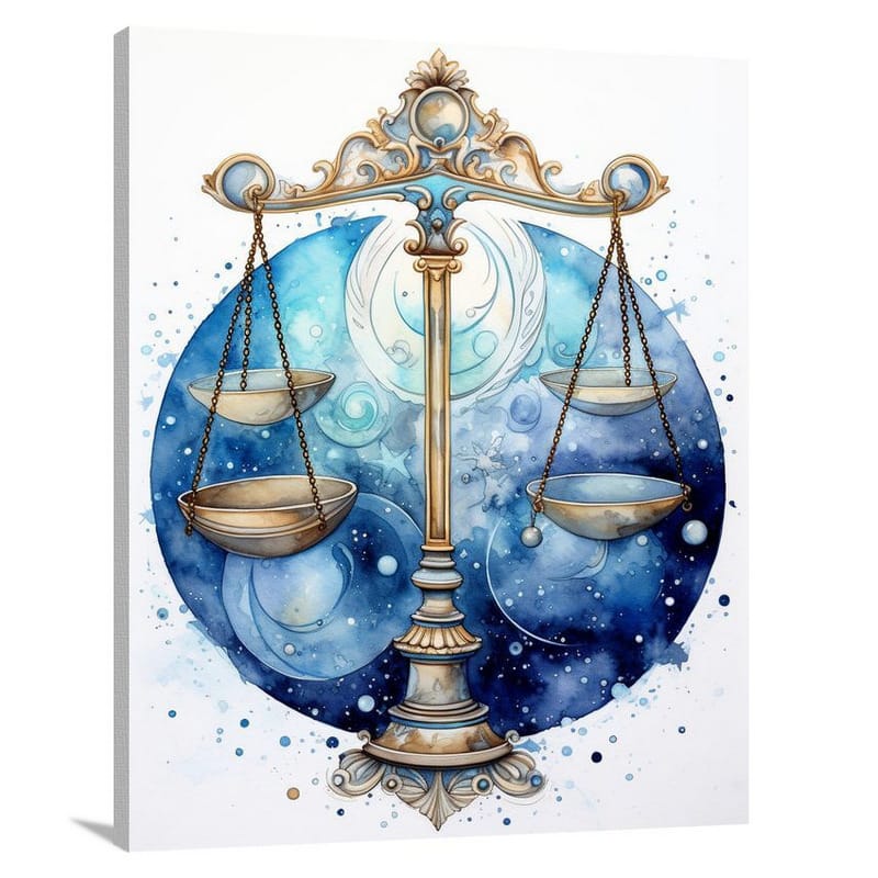 Celestial Balance: Libra's Scales - Canvas Print