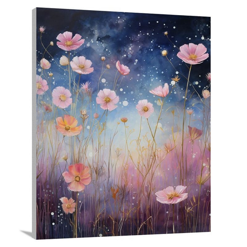 Celestial Blooms: Cosmos in Flowers - Canvas Print