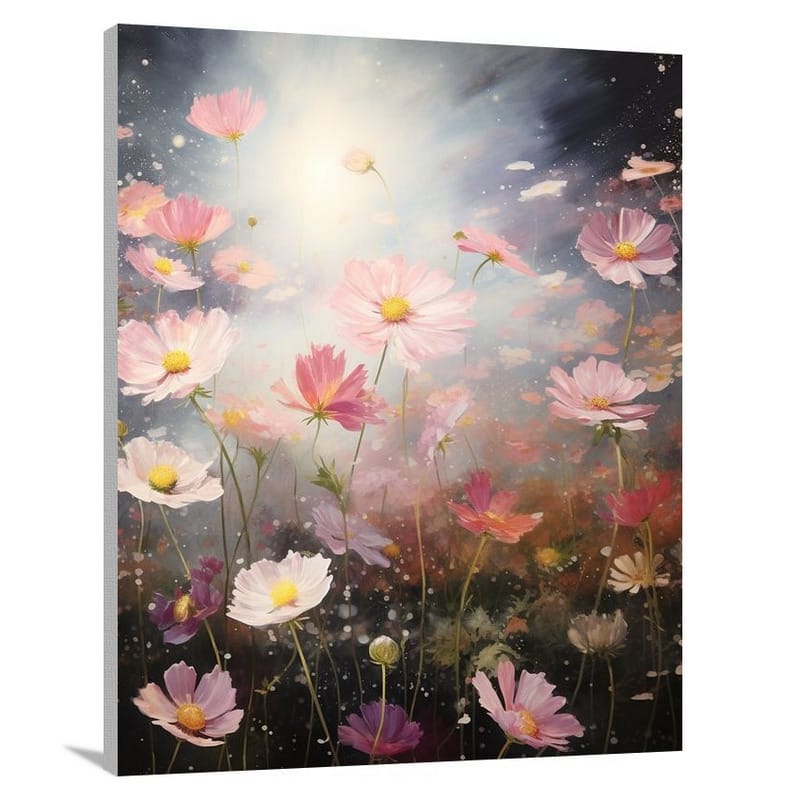 Celestial Blooms: Cosmos in Flowers - Contemporary Art - Canvas Print